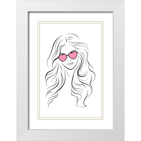 Leila White Modern Wood Framed Art Print with Double Matting by Aesthete