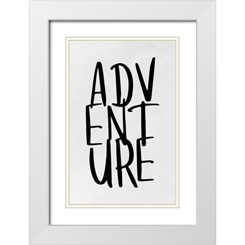 Adventure White Modern Wood Framed Art Print with Double Matting by Aesthete