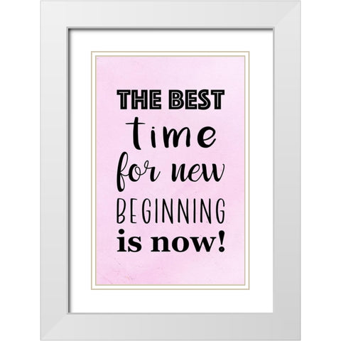 The Best Time White Modern Wood Framed Art Print with Double Matting by Aesthete