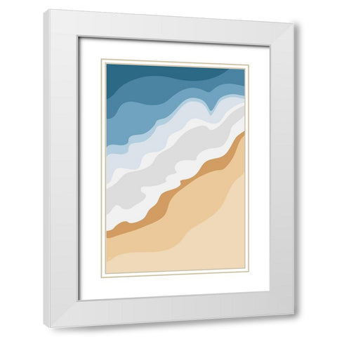 The Sea White Modern Wood Framed Art Print with Double Matting by Aesthete