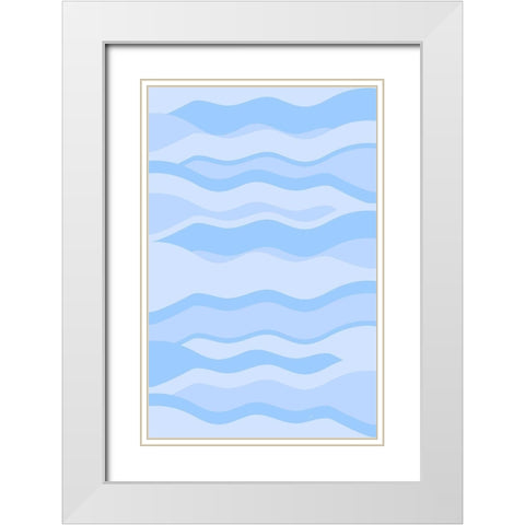 Blue Sea White Modern Wood Framed Art Print with Double Matting by Aesthete