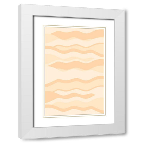 Yellow Fields White Modern Wood Framed Art Print with Double Matting by Aesthete