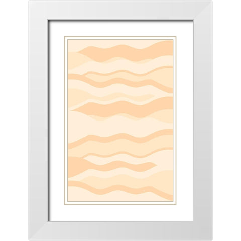 Yellow Fields White Modern Wood Framed Art Print with Double Matting by Aesthete
