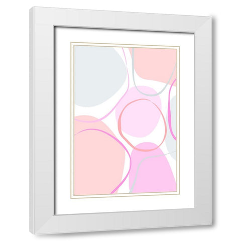 Cotton Candy Pink White Modern Wood Framed Art Print with Double Matting by Aesthete