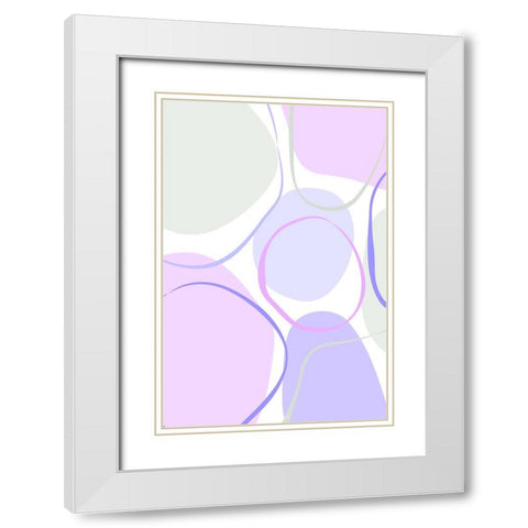 Cotton Candy Purple White Modern Wood Framed Art Print with Double Matting by Aesthete