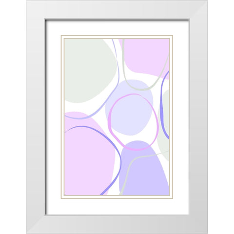 Cotton Candy Purple White Modern Wood Framed Art Print with Double Matting by Aesthete