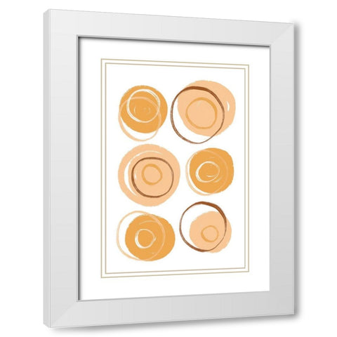 Buttons Terra White Modern Wood Framed Art Print with Double Matting by Aesthete