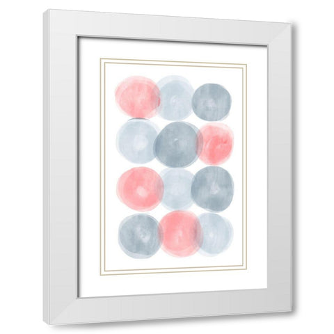 Full Circles White Modern Wood Framed Art Print with Double Matting by Aesthete