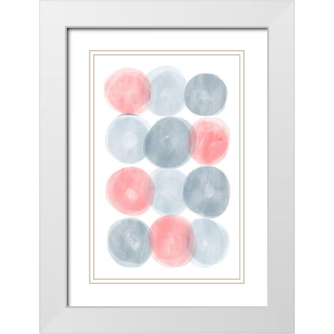 Full Circles White Modern Wood Framed Art Print with Double Matting by Aesthete
