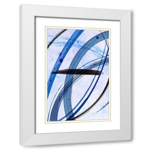Blue Paint White Modern Wood Framed Art Print with Double Matting by Aesthete