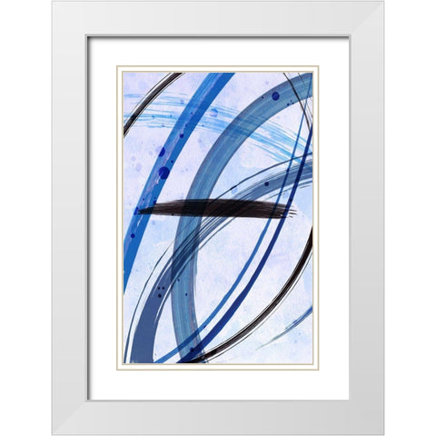 Blue Paint White Modern Wood Framed Art Print with Double Matting by Aesthete