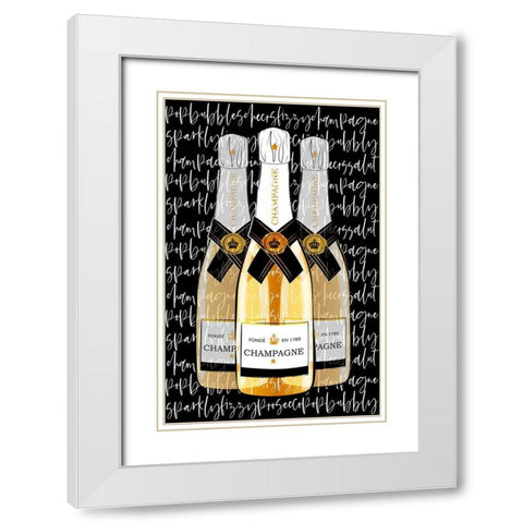 Black Champagne White Modern Wood Framed Art Print with Double Matting by Aesthete