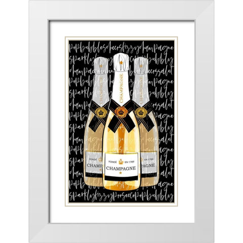 Black Champagne White Modern Wood Framed Art Print with Double Matting by Aesthete
