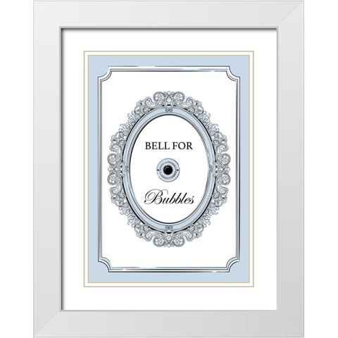 Bell for Bubbles White Modern Wood Framed Art Print with Double Matting by Aesthete