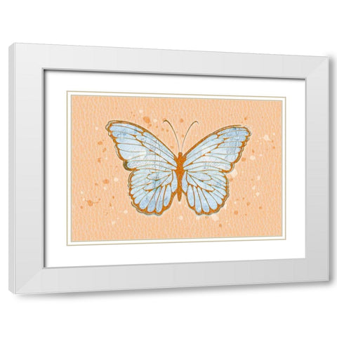Butterlfy Orange White Modern Wood Framed Art Print with Double Matting by Aesthete