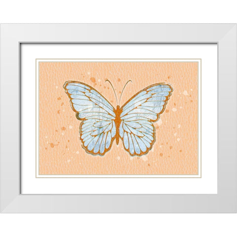Butterlfy Orange White Modern Wood Framed Art Print with Double Matting by Aesthete