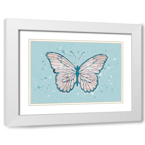 Butterlfy White Modern Wood Framed Art Print with Double Matting by Aesthete