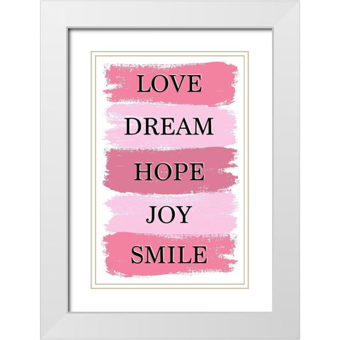 Love Dream White Modern Wood Framed Art Print with Double Matting by Aesthete