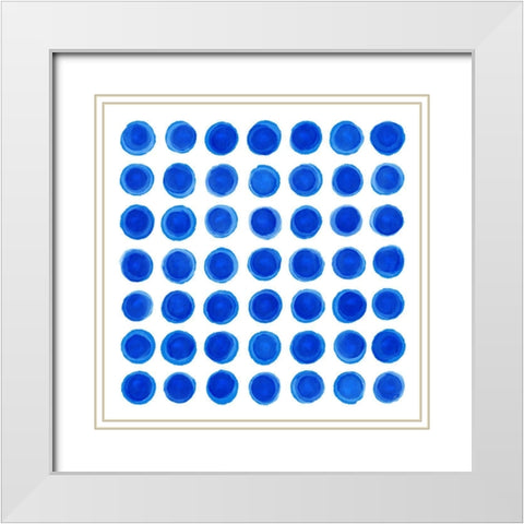 Water Dots White Modern Wood Framed Art Print with Double Matting by Aesthete