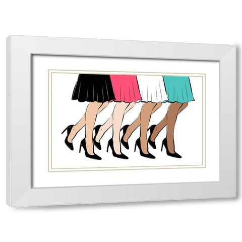 Legs Color White Modern Wood Framed Art Print with Double Matting by Aesthete