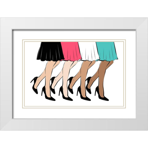 Legs Color White Modern Wood Framed Art Print with Double Matting by Aesthete