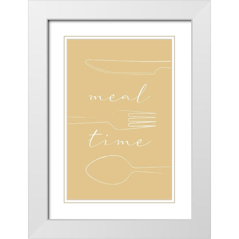 Meal Time White Modern Wood Framed Art Print with Double Matting by Aesthete
