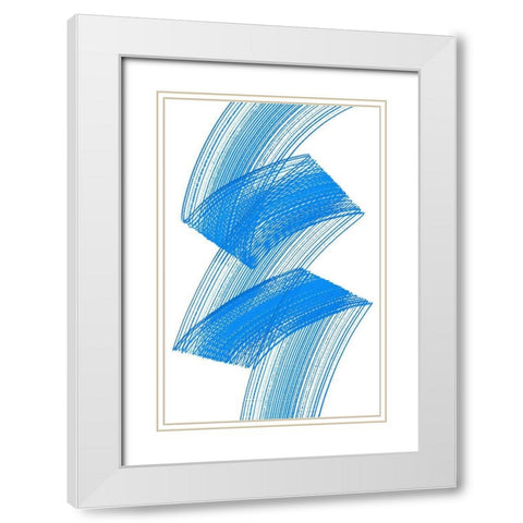 Comb Play Two White Modern Wood Framed Art Print with Double Matting by Aesthete