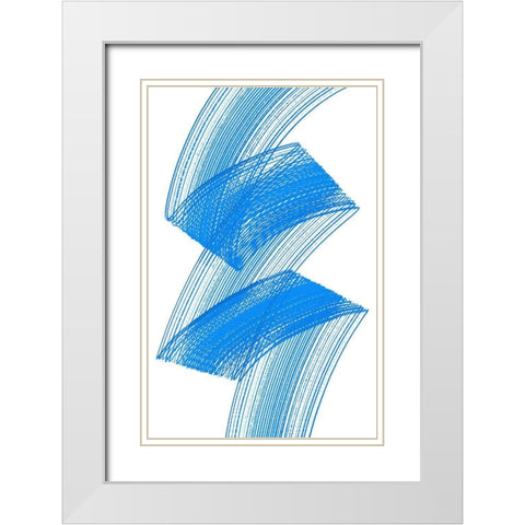 Comb Play Two White Modern Wood Framed Art Print with Double Matting by Aesthete