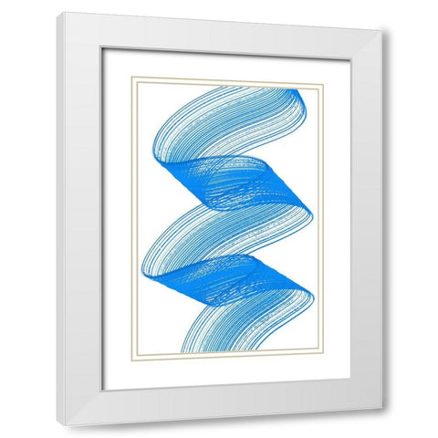 Comb Play Three White Modern Wood Framed Art Print with Double Matting by Aesthete