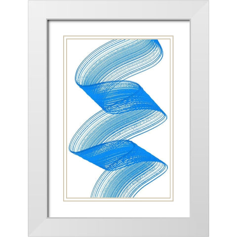 Comb Play Three White Modern Wood Framed Art Print with Double Matting by Aesthete