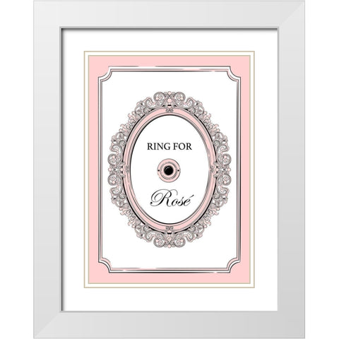 Ring for Rose White Modern Wood Framed Art Print with Double Matting by Aesthete