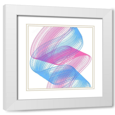 Comb Strokes One White Modern Wood Framed Art Print with Double Matting by Aesthete