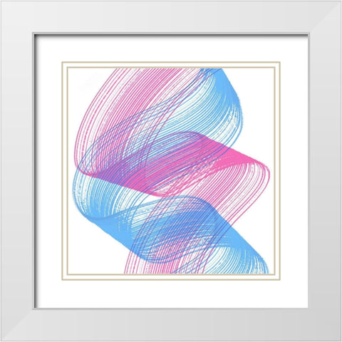 Comb Strokes One White Modern Wood Framed Art Print with Double Matting by Aesthete