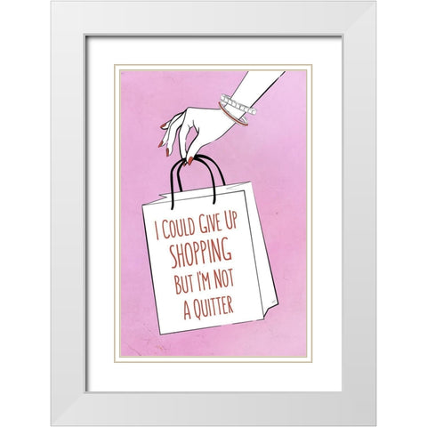 Shopping quote White Modern Wood Framed Art Print with Double Matting by Aesthete