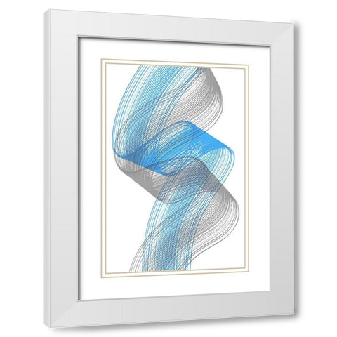Comb StrokesTwo White Modern Wood Framed Art Print with Double Matting by Aesthete