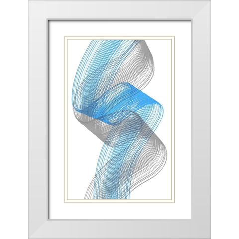 Comb StrokesTwo White Modern Wood Framed Art Print with Double Matting by Aesthete