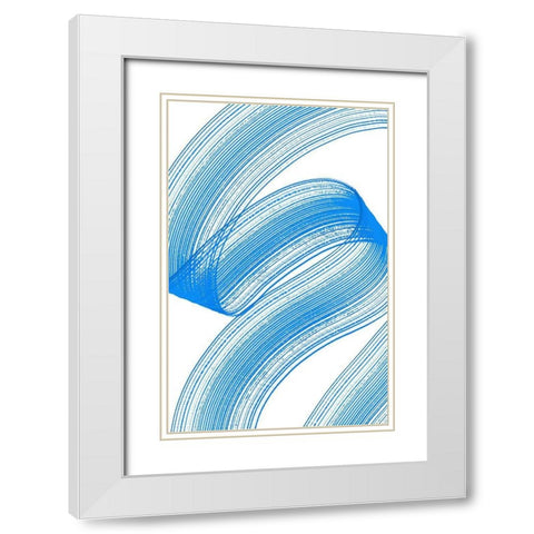 Comb Strokes Four White Modern Wood Framed Art Print with Double Matting by Aesthete