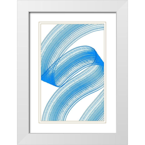 Comb Strokes Four White Modern Wood Framed Art Print with Double Matting by Aesthete