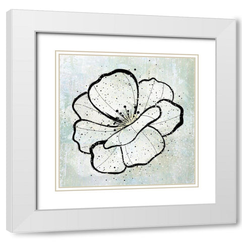 Dusty Flower1 White Modern Wood Framed Art Print with Double Matting by Aesthete