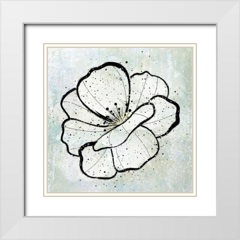 Dusty Flower1 White Modern Wood Framed Art Print with Double Matting by Aesthete