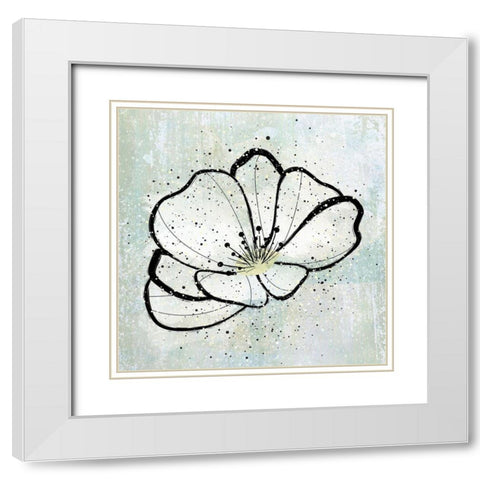 Dusty Flower2 White Modern Wood Framed Art Print with Double Matting by Aesthete