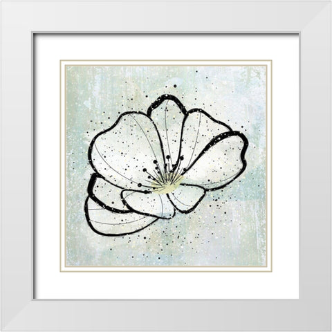Dusty Flower2 White Modern Wood Framed Art Print with Double Matting by Aesthete