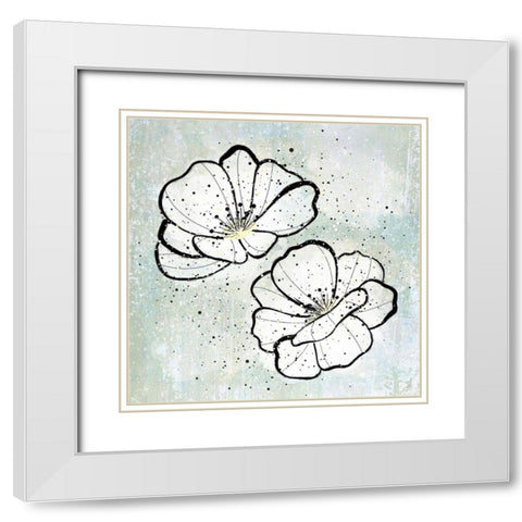 Dusty FLower3 White Modern Wood Framed Art Print with Double Matting by Aesthete