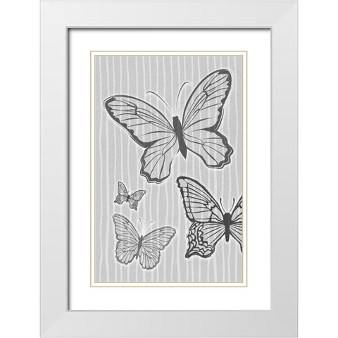 Nature Creatures Grey White Modern Wood Framed Art Print with Double Matting by Aesthete