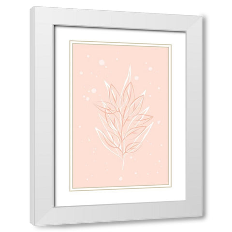 Peach Grass White Modern Wood Framed Art Print with Double Matting by Aesthete