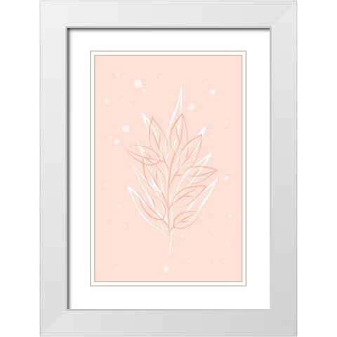 Peach Grass White Modern Wood Framed Art Print with Double Matting by Aesthete
