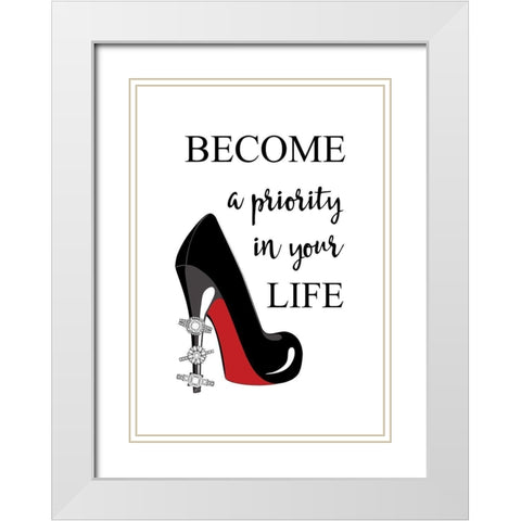 Priority Quote White Modern Wood Framed Art Print with Double Matting by Aesthete
