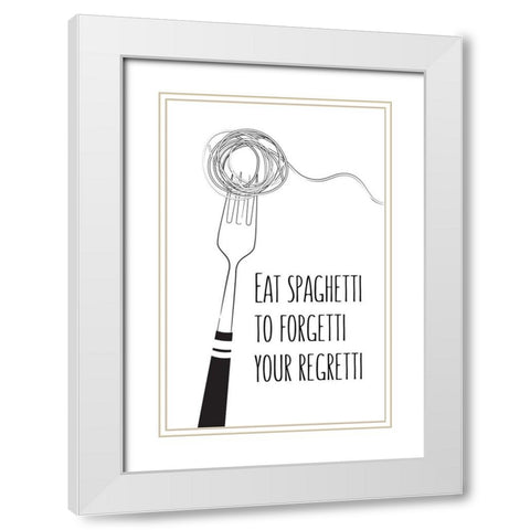 Spaghetti White Modern Wood Framed Art Print with Double Matting by Aesthete