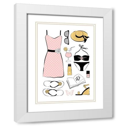 Summer Style White Modern Wood Framed Art Print with Double Matting by Aesthete