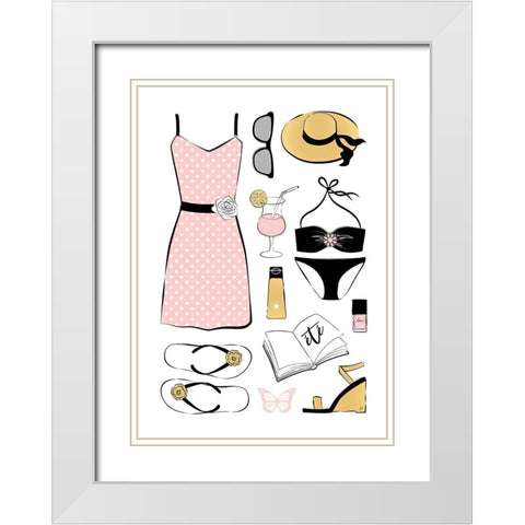 Summer Style White Modern Wood Framed Art Print with Double Matting by Aesthete